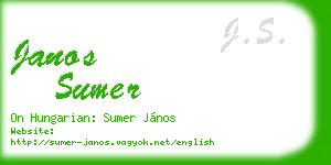 janos sumer business card